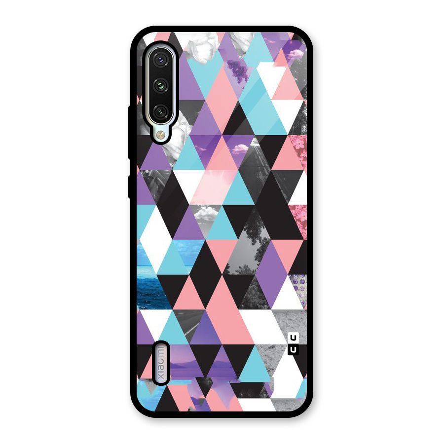 Abstract Splash Triangles Glass Back Case for Mi A3