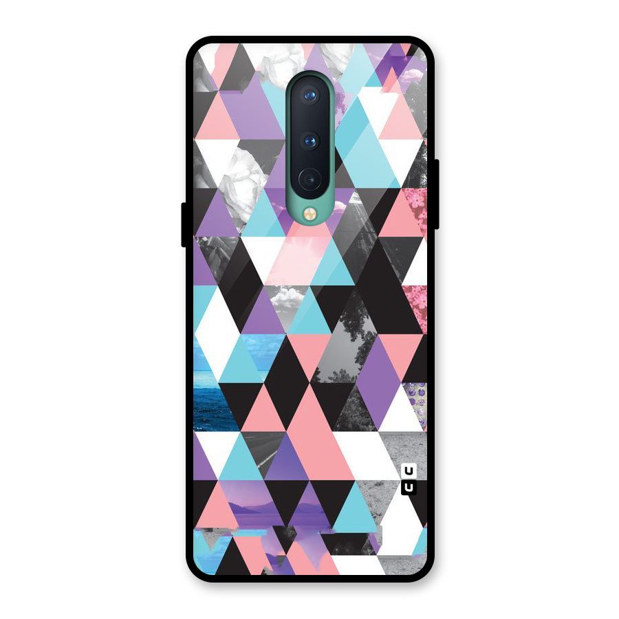 Abstract Splash Triangles Glass Back Case for OnePlus 8