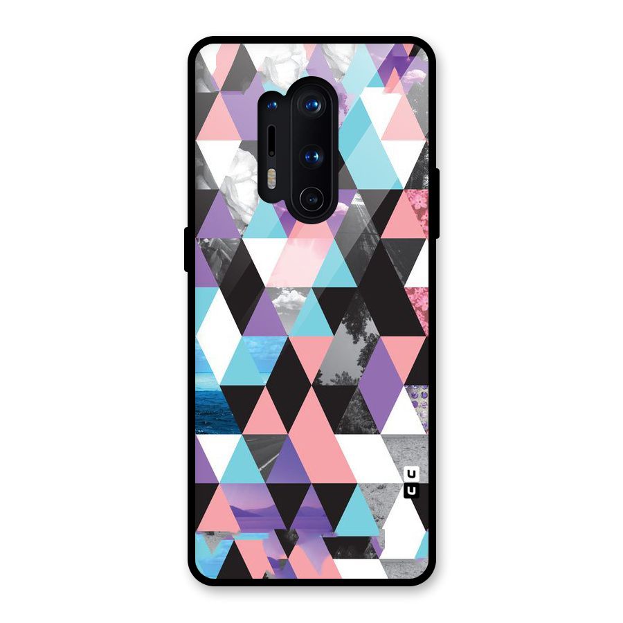 Abstract Splash Triangles Glass Back Case for OnePlus 8 Pro
