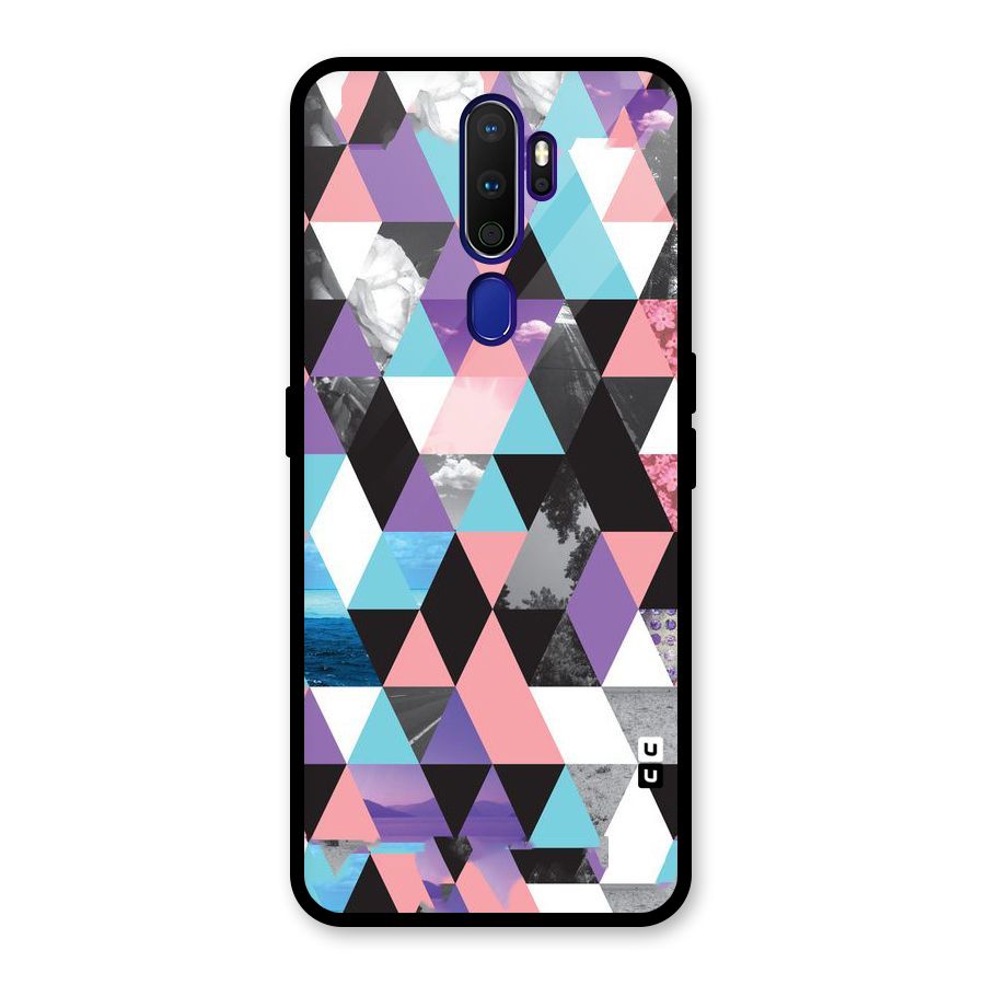 Abstract Splash Triangles Glass Back Case for Oppo A9 (2020)