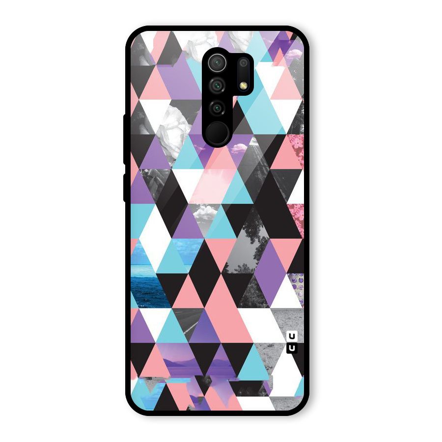 Abstract Splash Triangles Glass Back Case for Poco M2