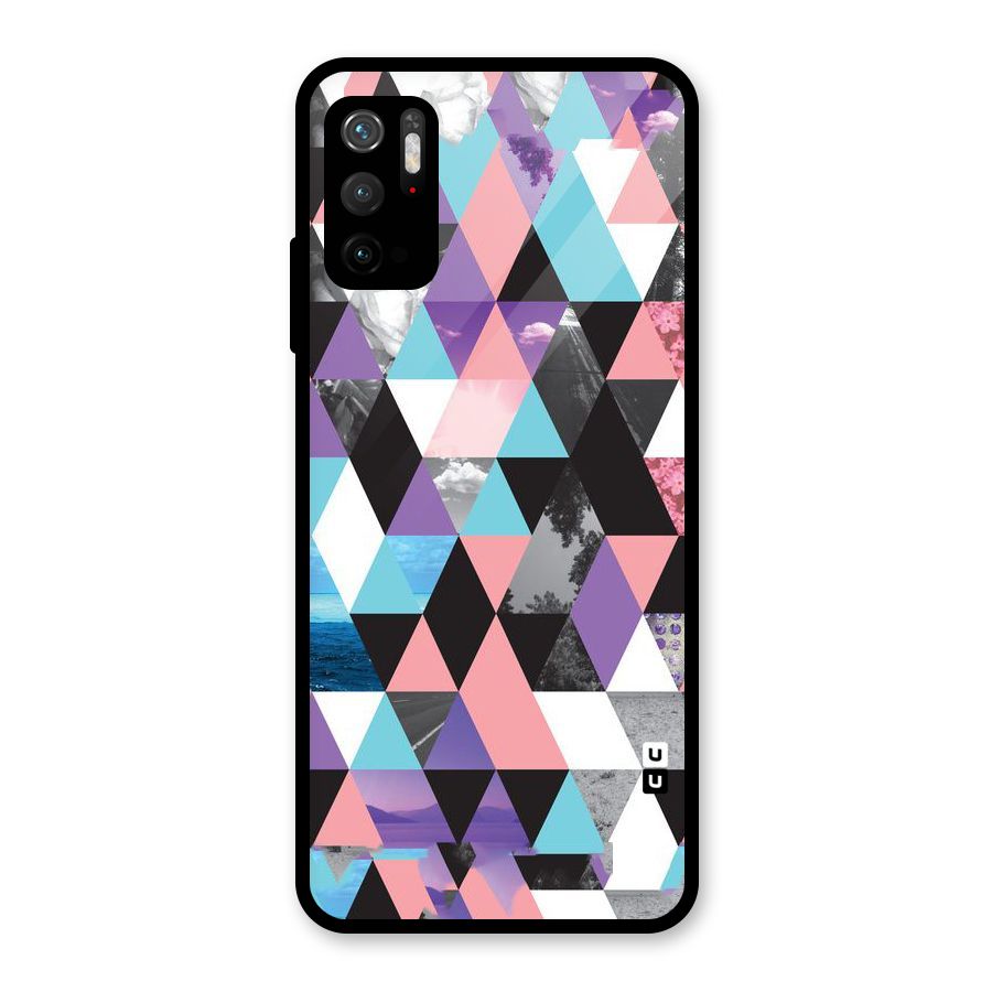 Abstract Splash Triangles Glass Back Case for Poco M3 Pro 5G