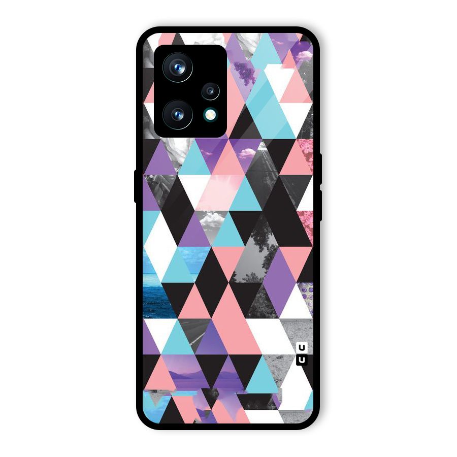Abstract Splash Triangles Glass Back Case for Realme 9 Pro Plus 5G