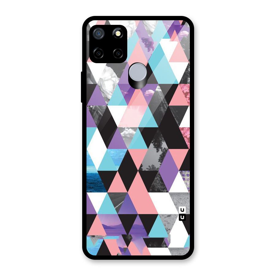 Abstract Splash Triangles Glass Back Case for Realme Narzo 20