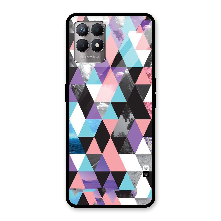 Abstract Splash Triangles Glass Back Case for Realme Narzo 50