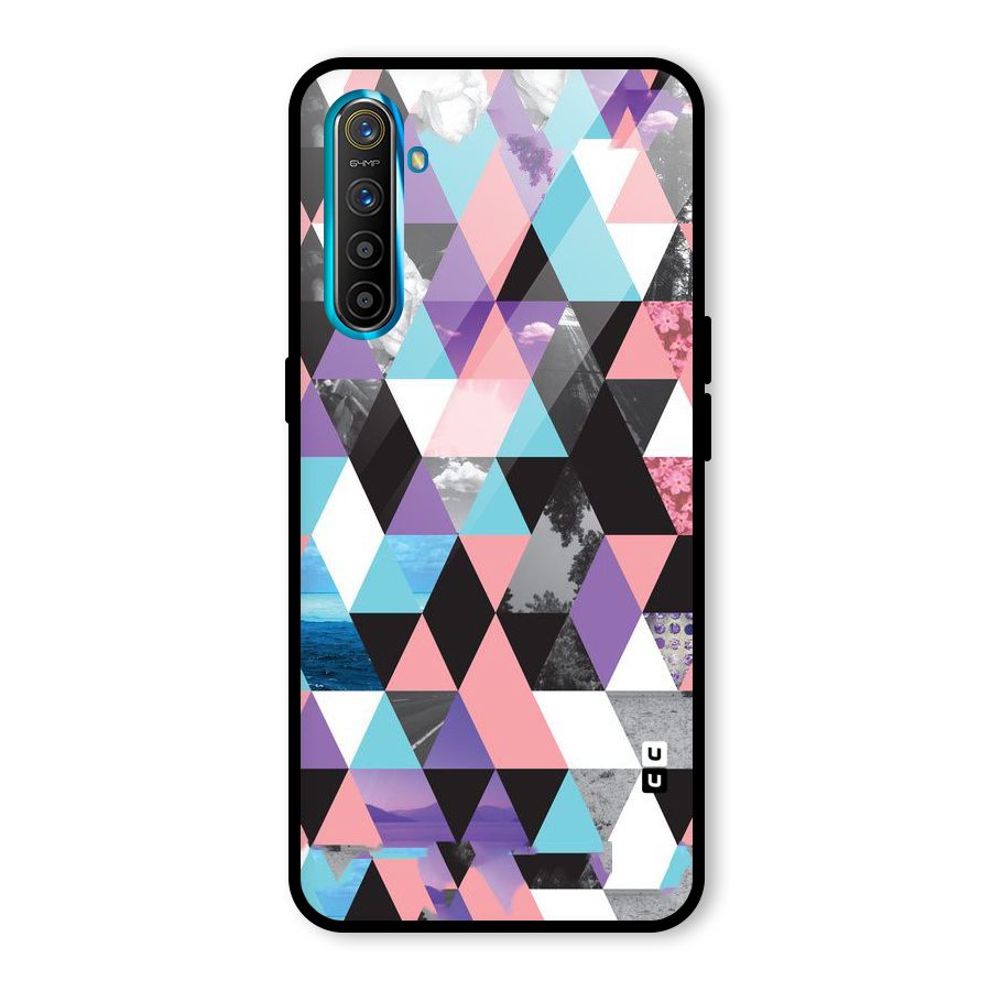 Abstract Splash Triangles Glass Back Case for Realme X2