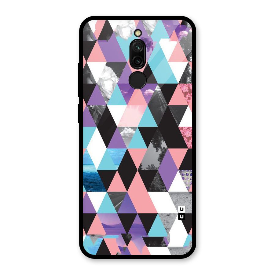 Abstract Splash Triangles Glass Back Case for Redmi 8