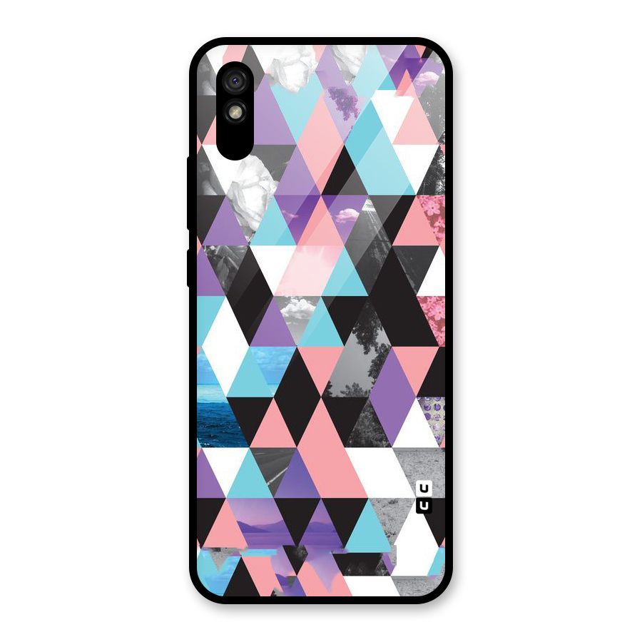 Abstract Splash Triangles Glass Back Case for Redmi 9i