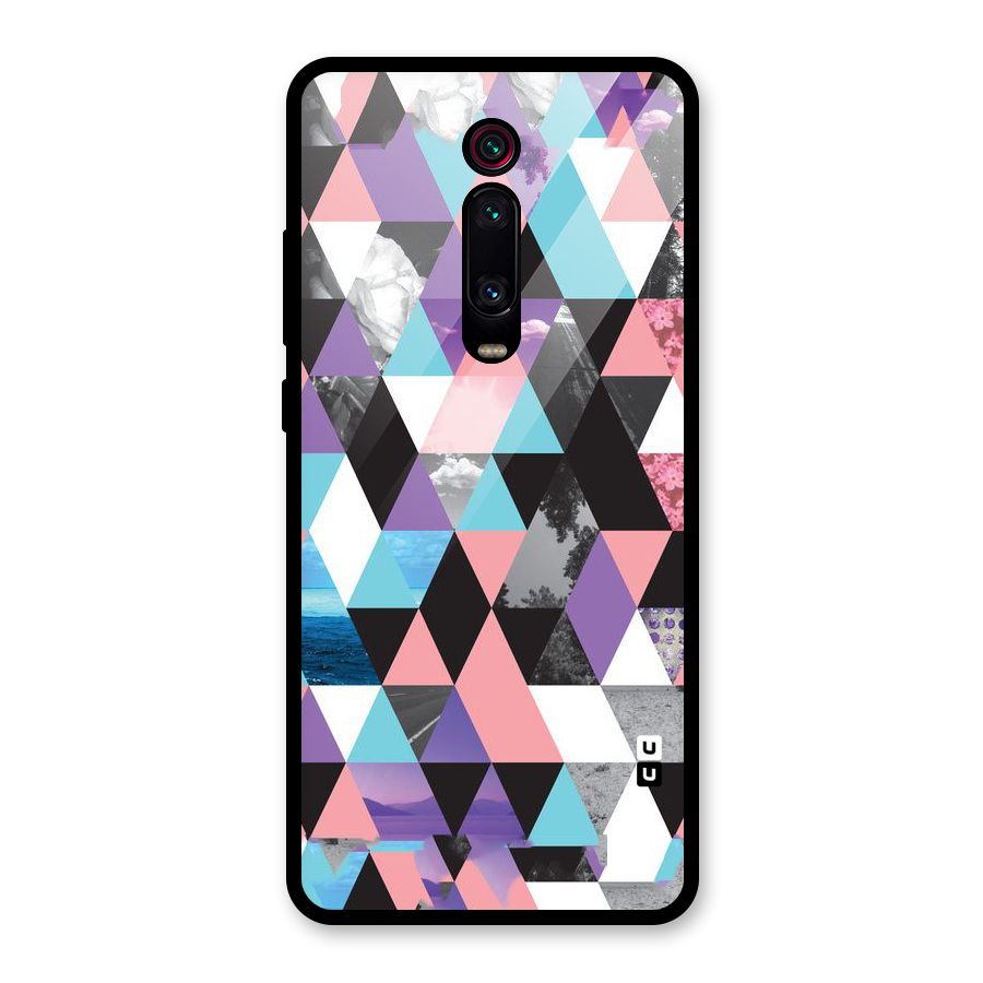 Abstract Splash Triangles Glass Back Case for Redmi K20