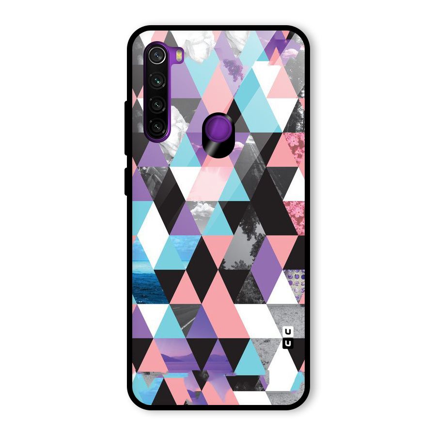 Abstract Splash Triangles Glass Back Case for Redmi Note 8