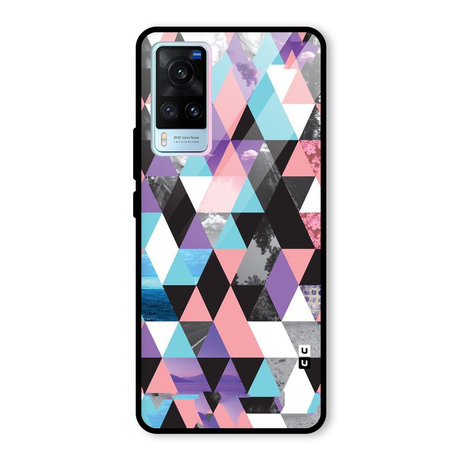 Abstract Splash Triangles Glass Back Case for Vivo X60