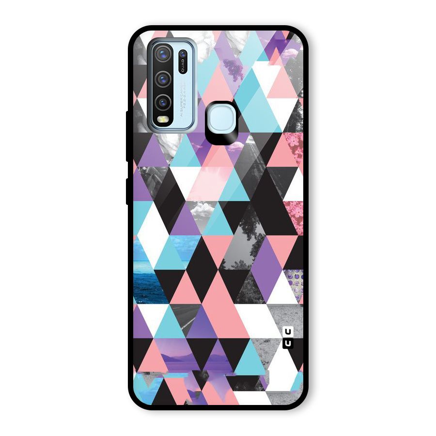 Abstract Splash Triangles Glass Back Case for Vivo Y50