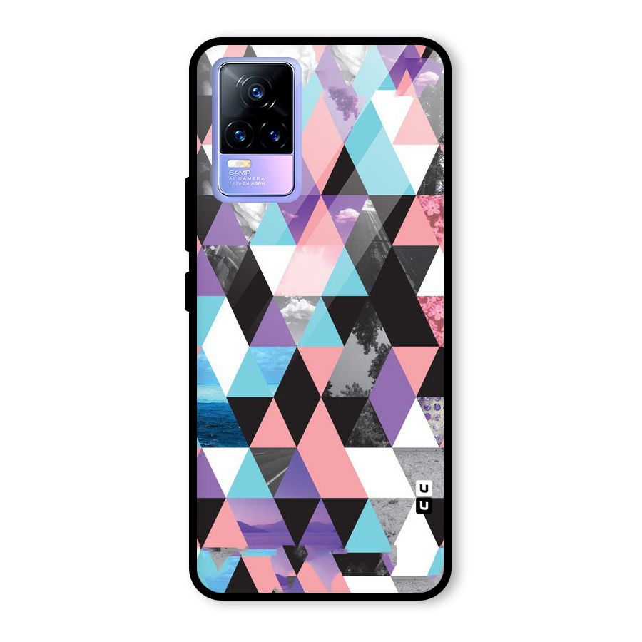 Abstract Splash Triangles Glass Back Case for Vivo Y73