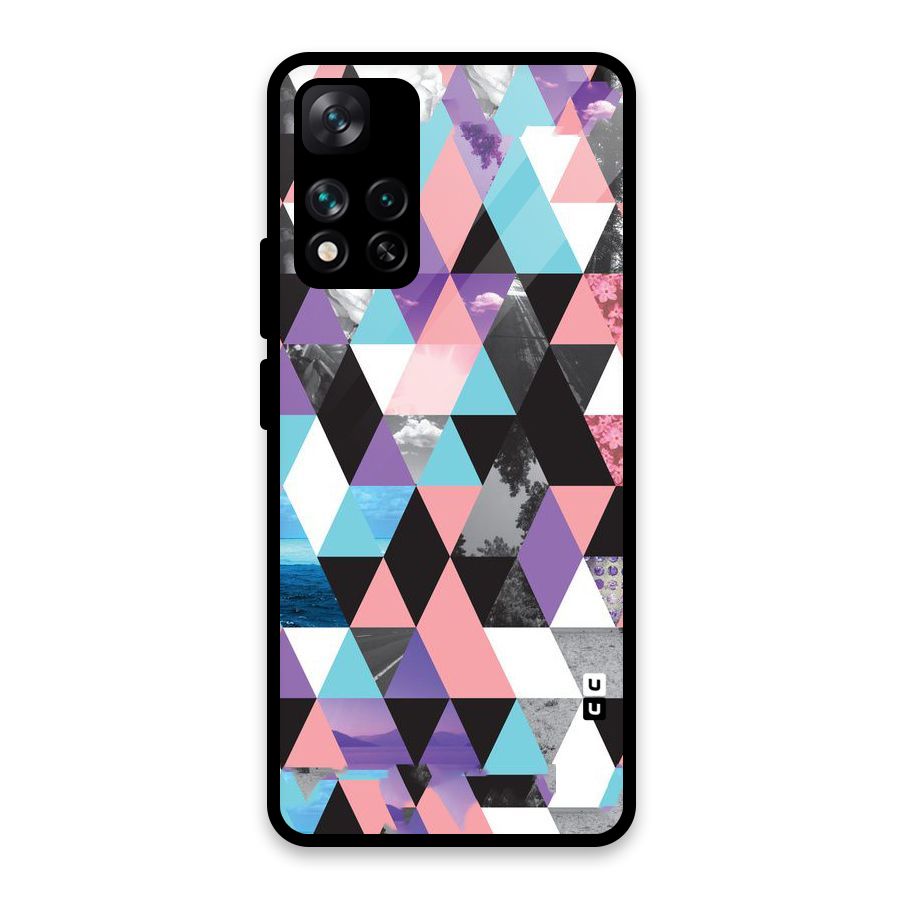 Abstract Splash Triangles Glass Back Case for Xiaomi 11i HyperCharge 5G