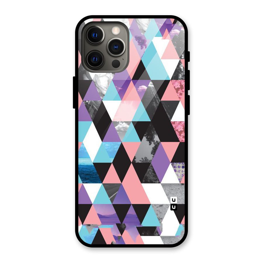 Abstract Splash Triangles Glass Back Case for iPhone 12 Pro Max