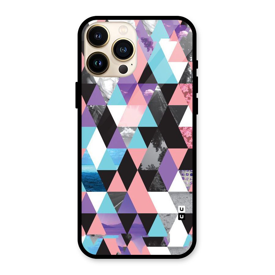 Abstract Splash Triangles Glass Back Case for iPhone 13 Pro Max