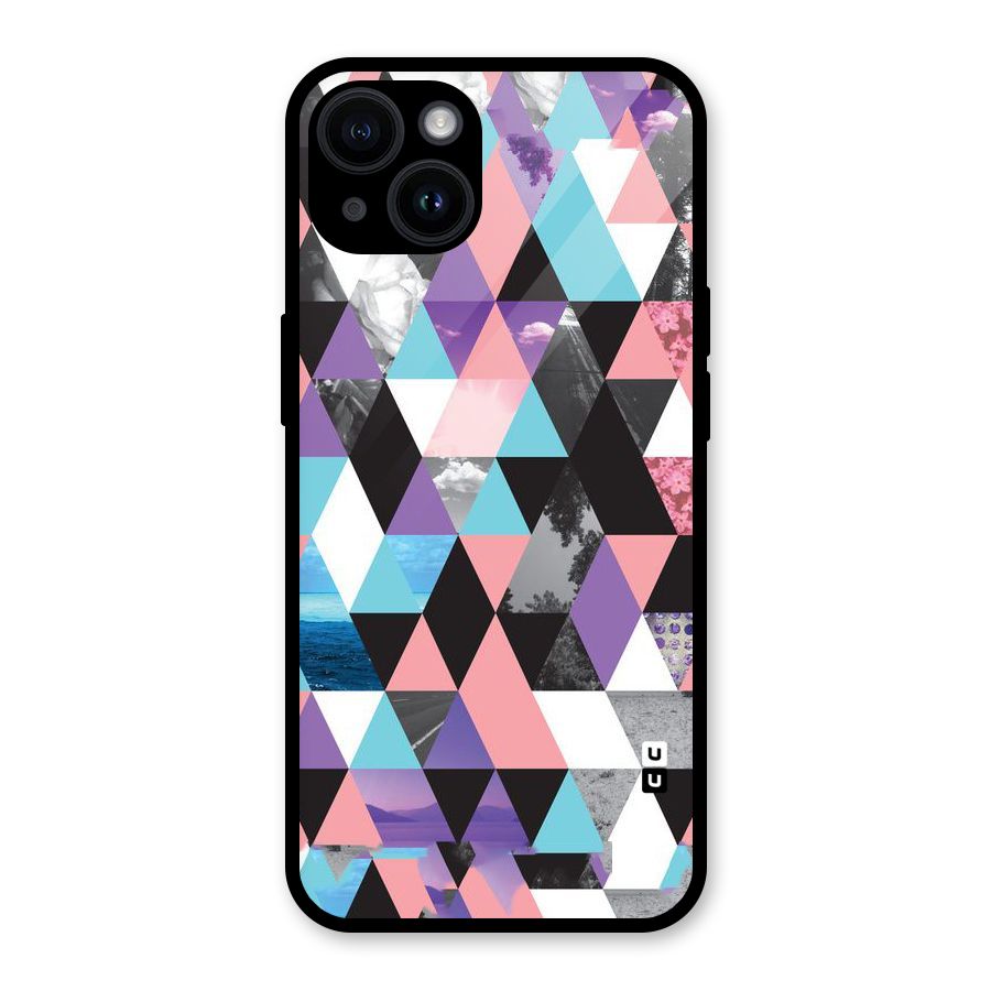 Abstract Splash Triangles Glass Back Case for iPhone 14