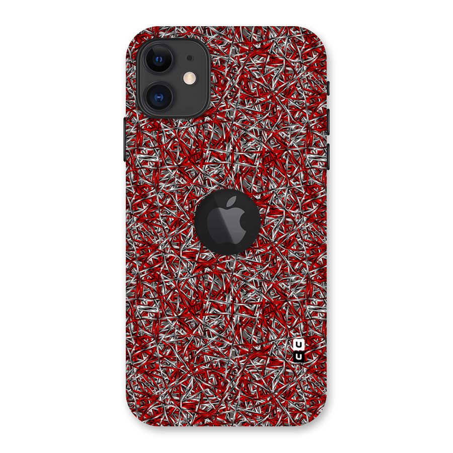 Abstract Threads Back Case for iPhone 11 Logo Cut