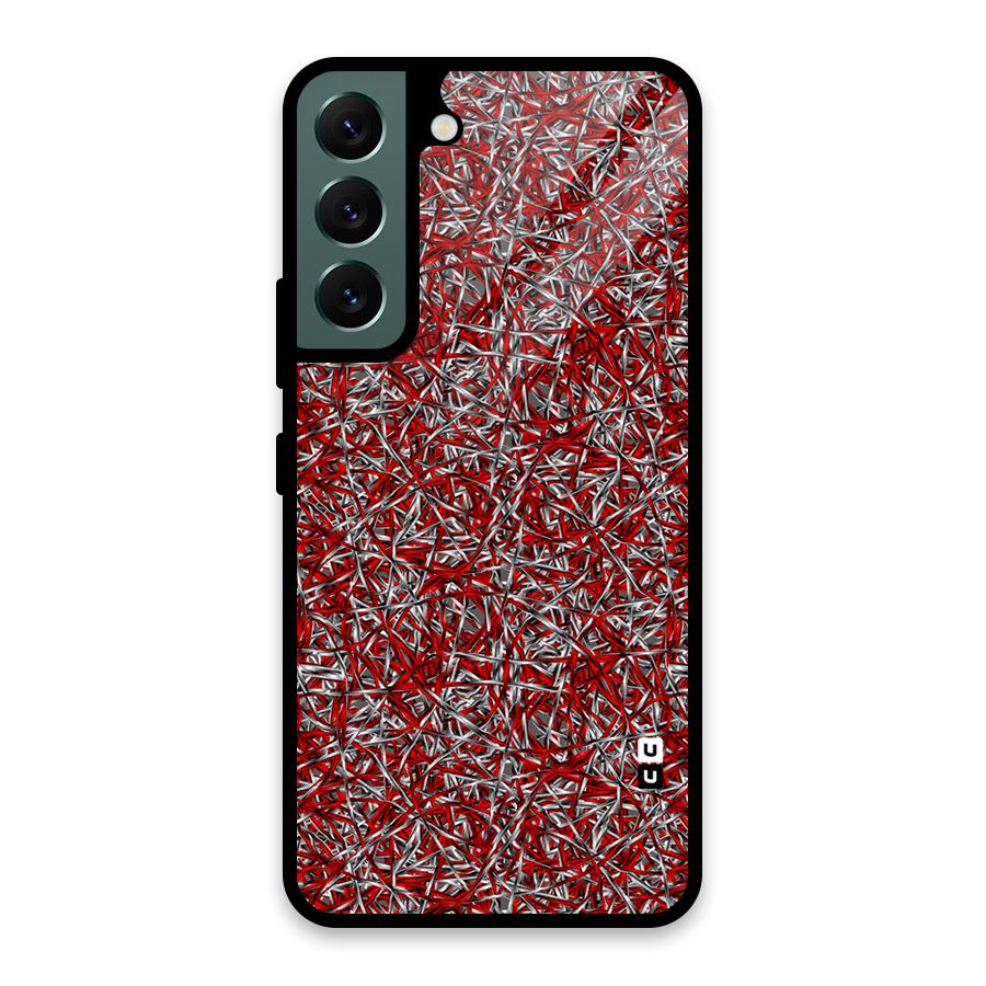 Abstract Threads Glass Back Case for Galaxy S22 5G
