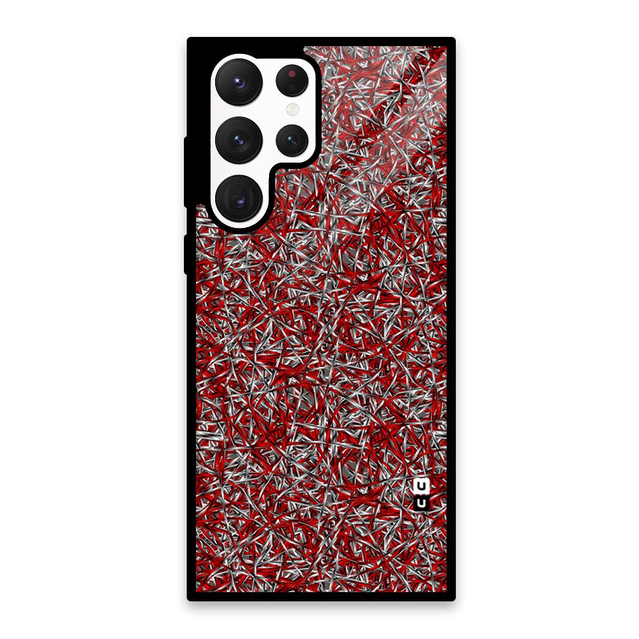 Abstract Threads Glass Back Case for Galaxy S22 Ultra 5G