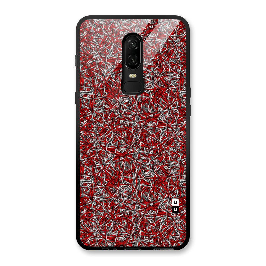 Abstract Threads Glass Back Case for OnePlus 6
