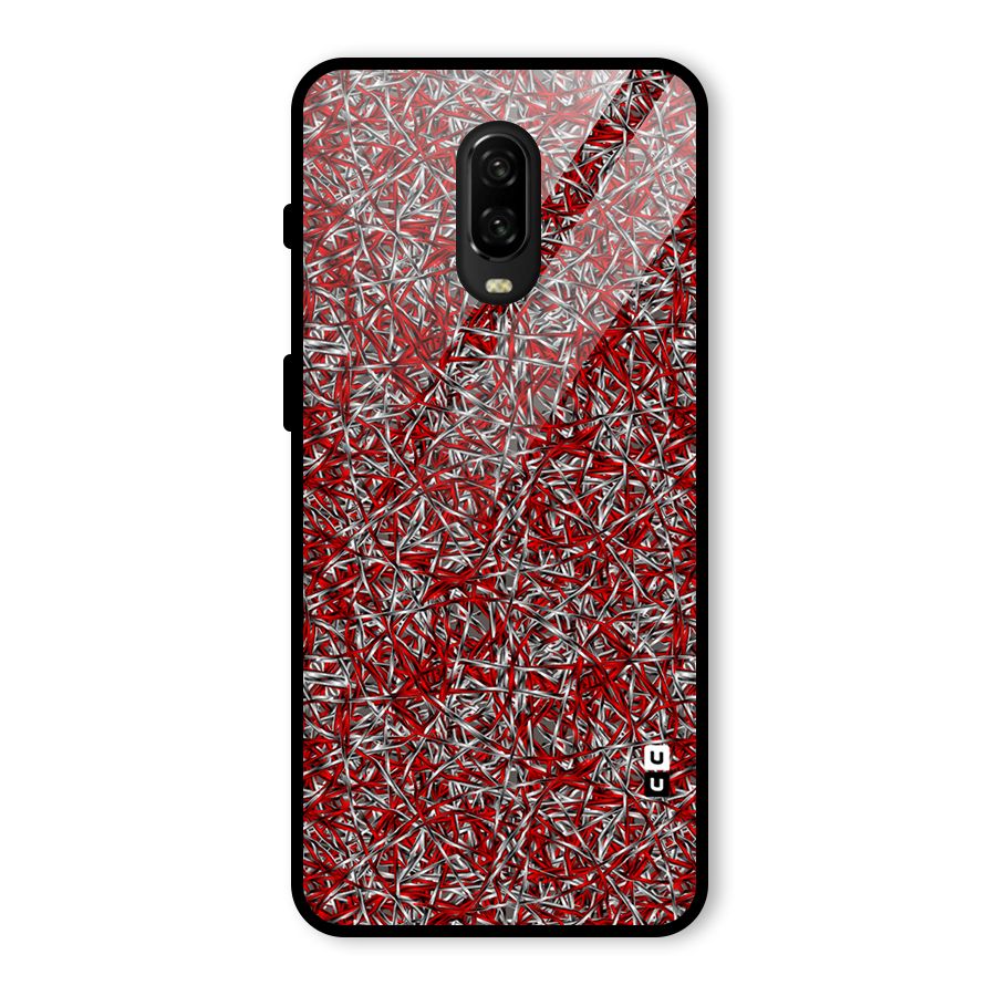 Abstract Threads Glass Back Case for OnePlus 6T