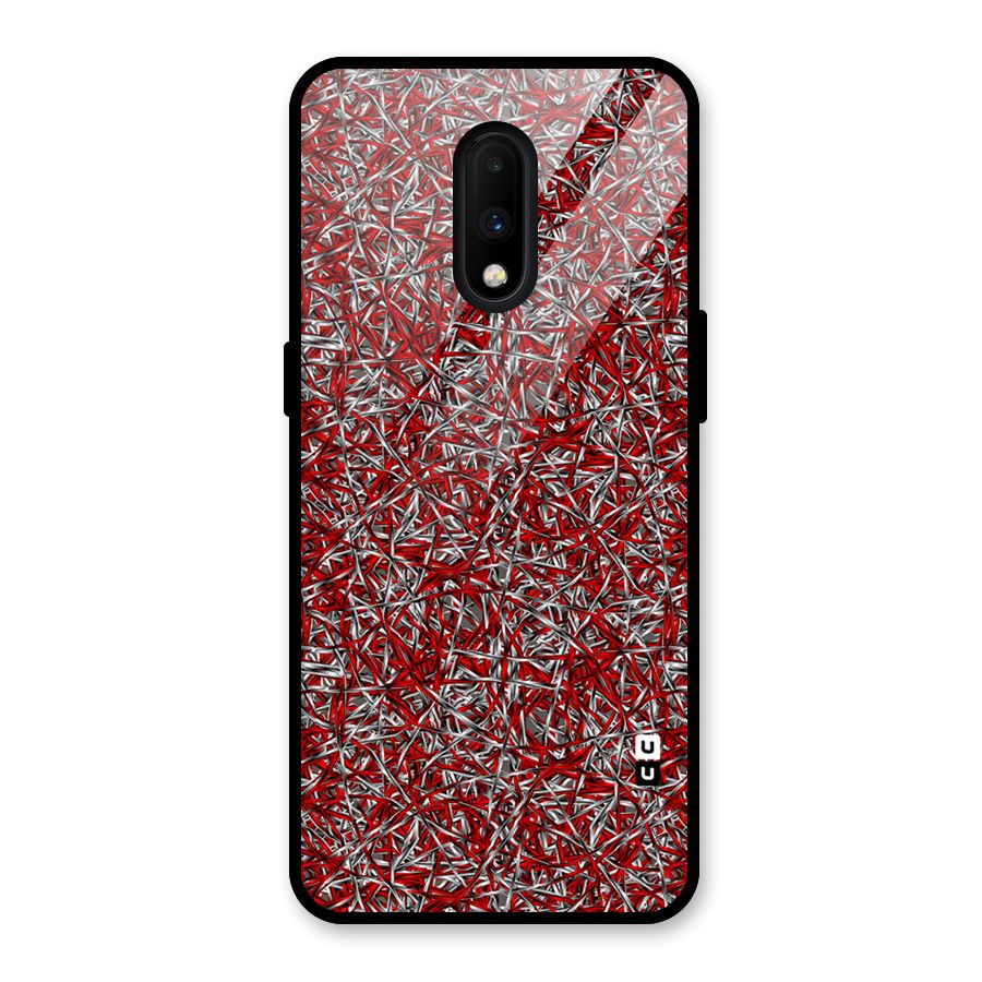 Abstract Threads Glass Back Case for OnePlus 7