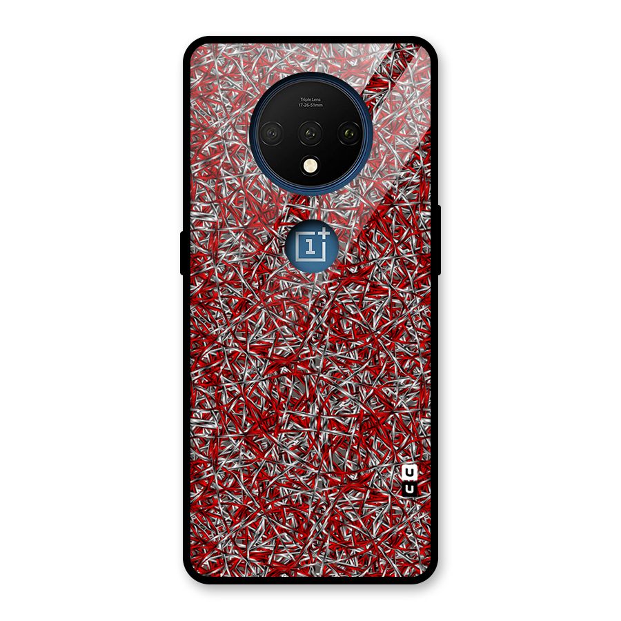 Abstract Threads Glass Back Case for OnePlus 7T