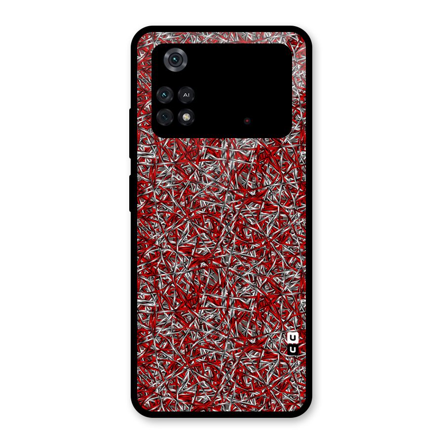 Abstract Threads Glass Back Case for Poco M4 Pro 4G