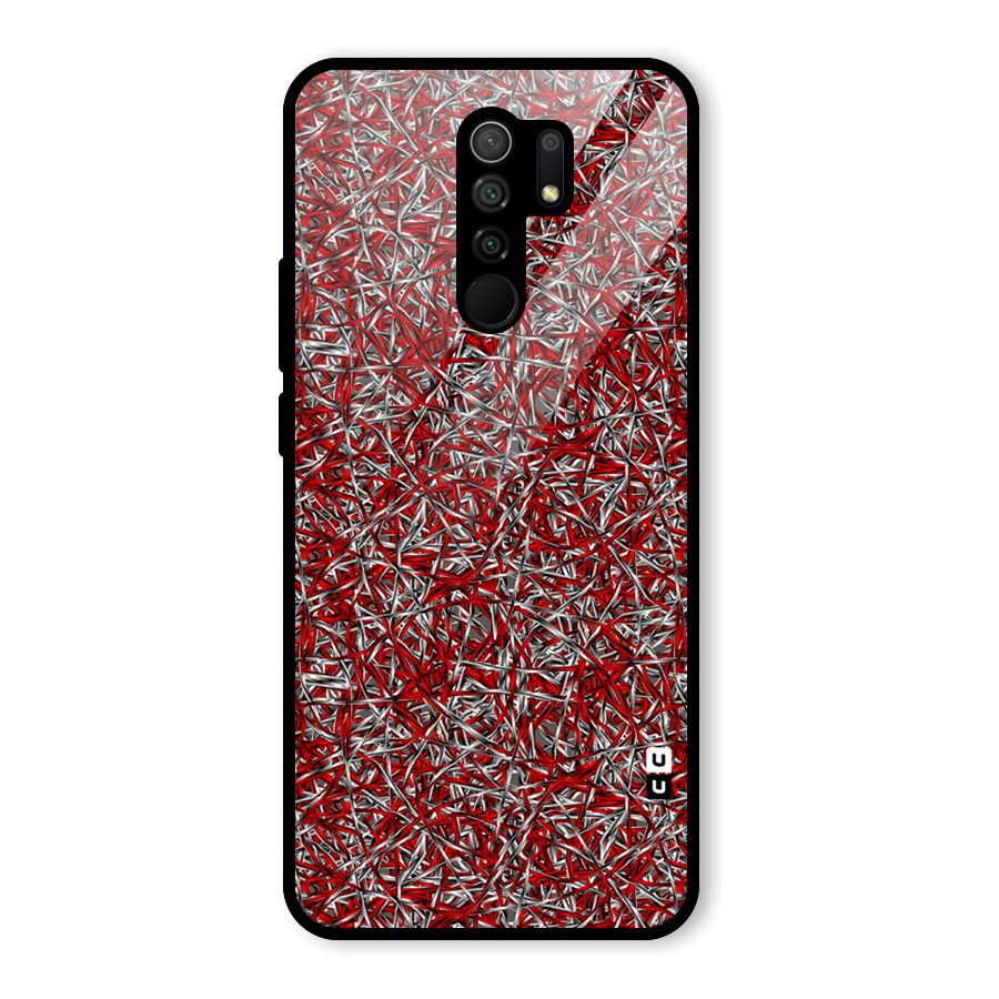 Abstract Threads Glass Back Case for Redmi 9 Prime