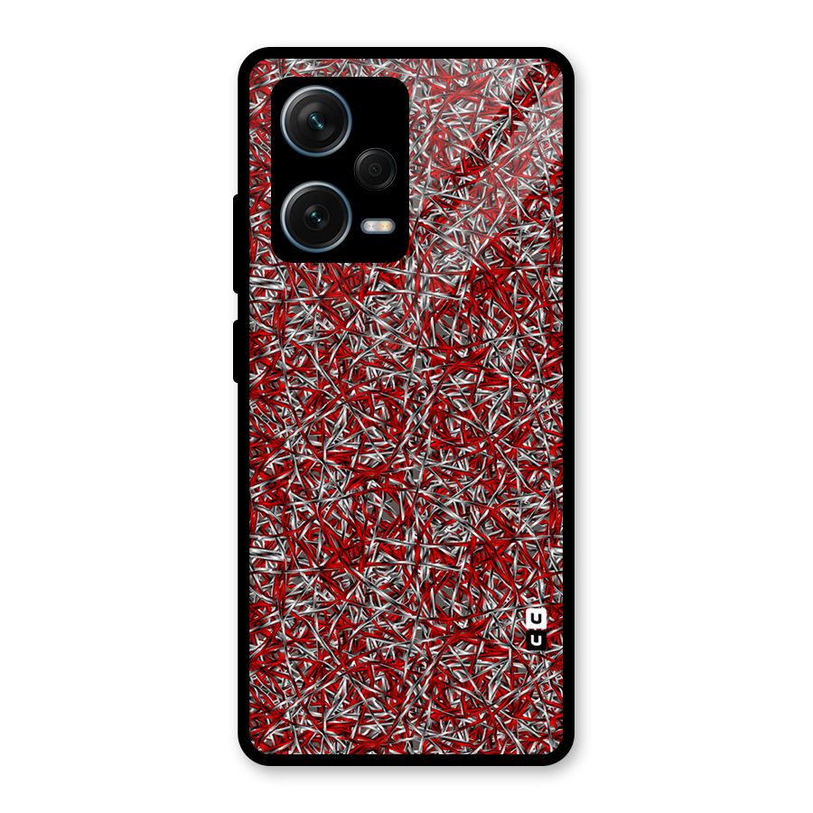 Abstract Threads Glass Back Case for Redmi Note 12 Pro Plus 5G