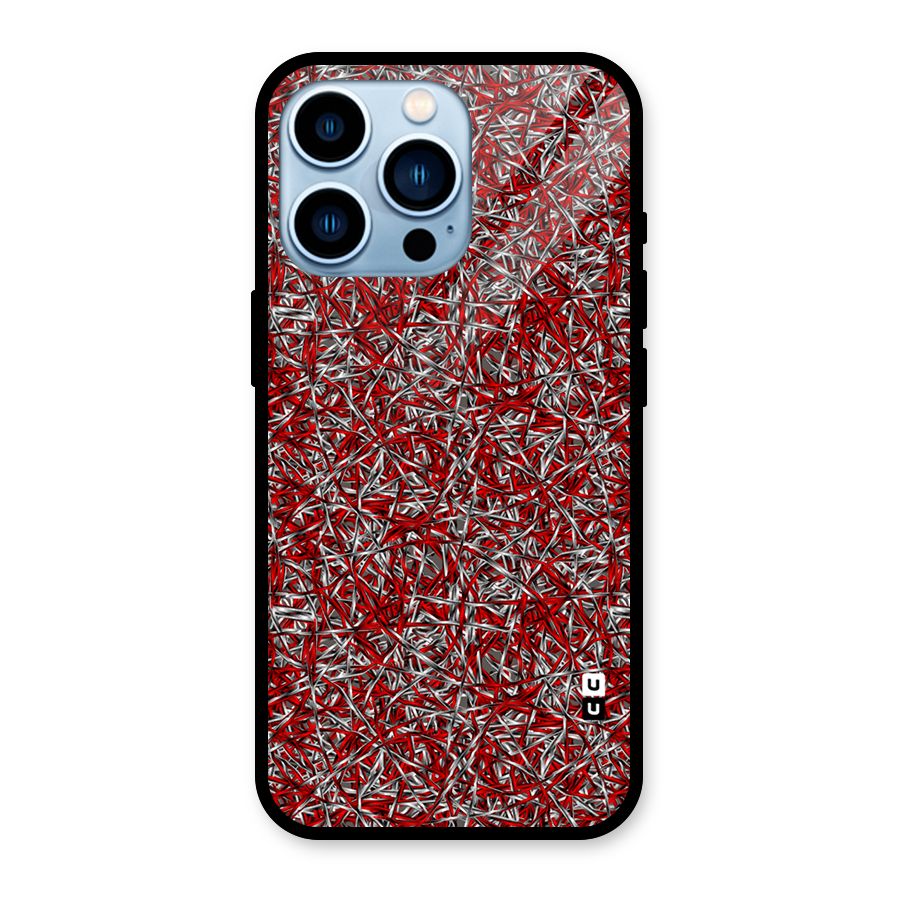 Abstract Threads Glass Back Case for iPhone 13 Pro