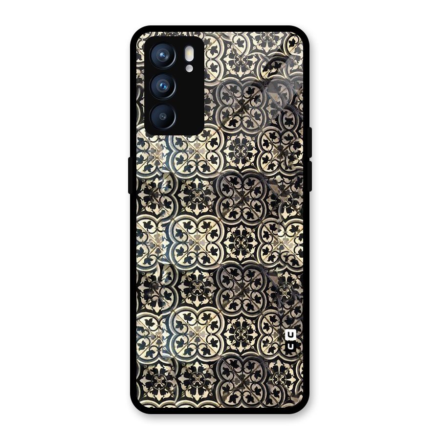 Abstract Tile Glass Back Case for Oppo Reno6 5G