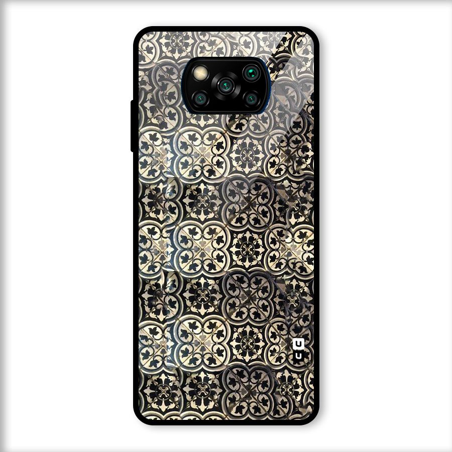Abstract Tile Glass Back Case for Poco X3