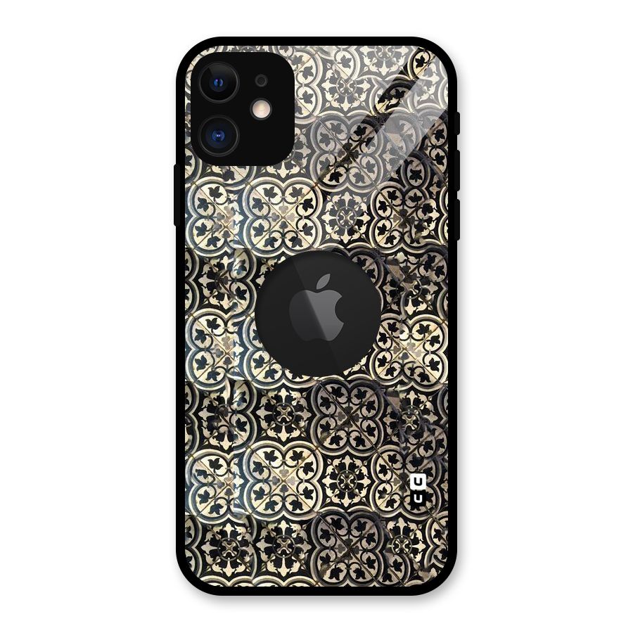 Abstract Tile Glass Back Case for iPhone 11 Logo Cut