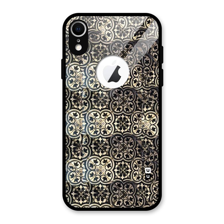 Abstract Tile Glass Back Case for iPhone XR Logo Cut