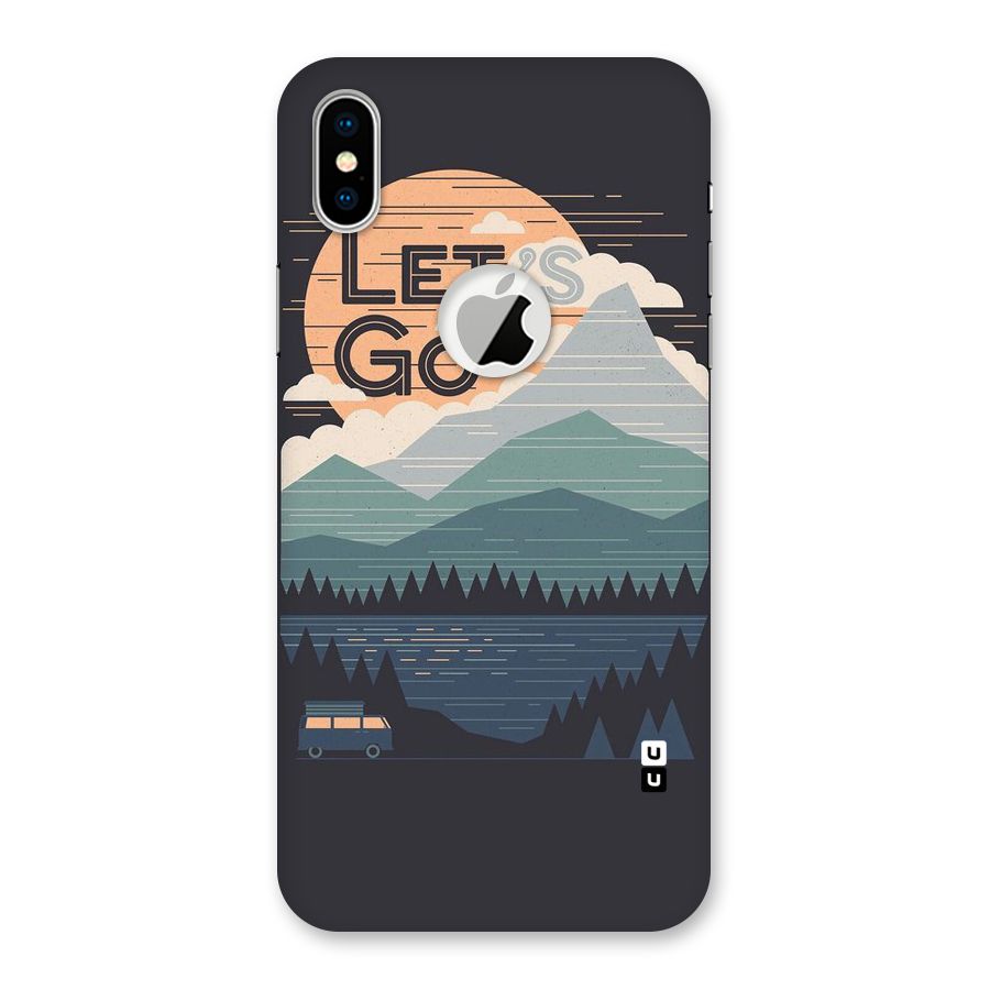 Abstract Travel Back Case for iPhone X Logo Cut