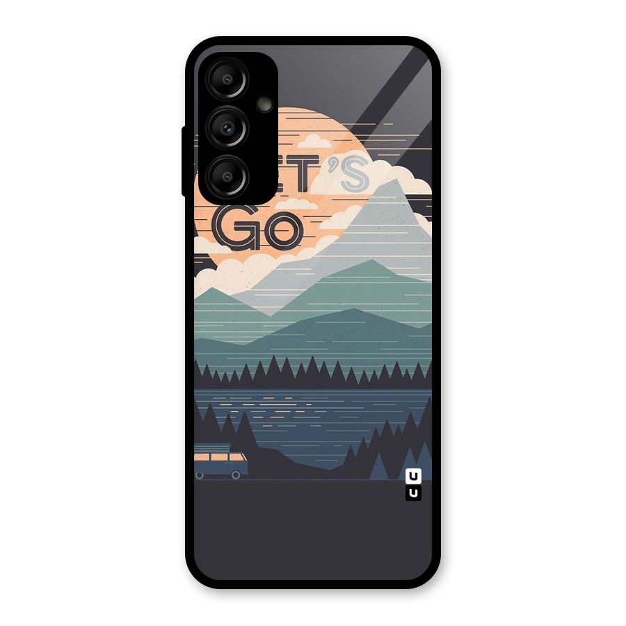 Abstract Travel Glass Back Case for Galaxy A14 5G