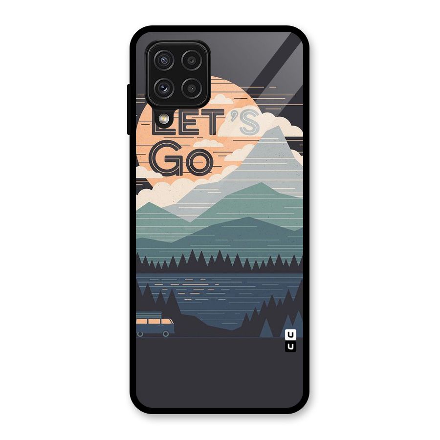 Abstract Travel Glass Back Case for Galaxy A22 4G