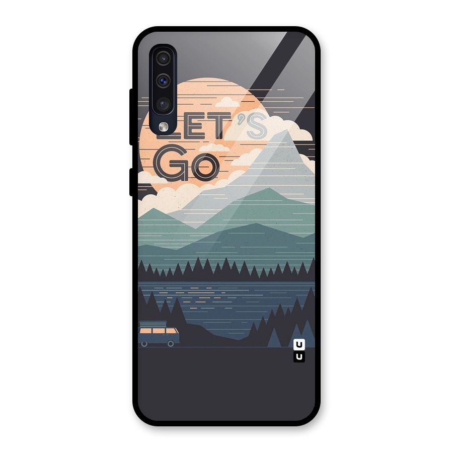 Abstract Travel Glass Back Case for Galaxy A30s