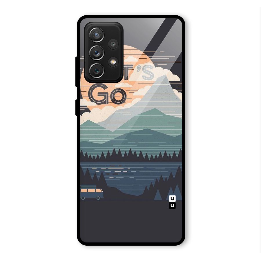 Abstract Travel Glass Back Case for Galaxy A72