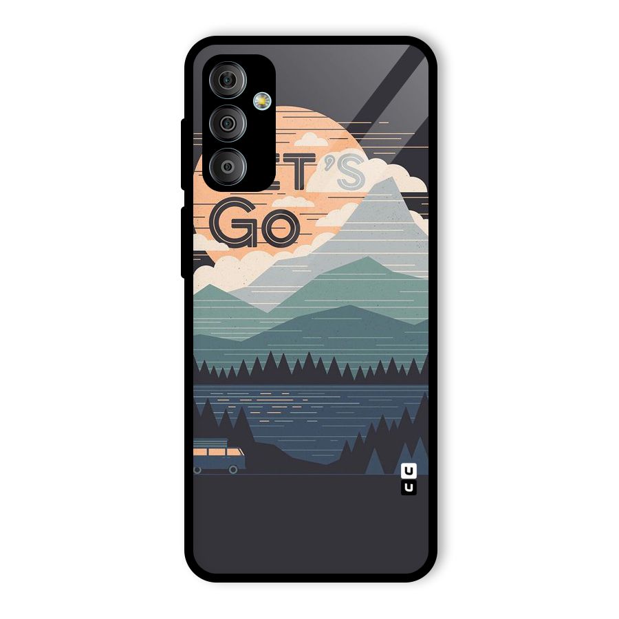 Abstract Travel Glass Back Case for Galaxy F23
