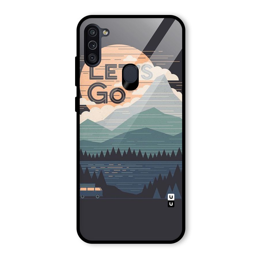 Abstract Travel Glass Back Case for Galaxy M11