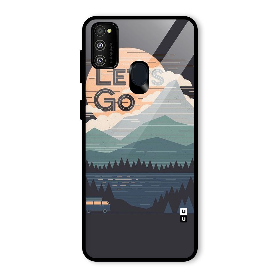Abstract Travel Glass Back Case for Galaxy M30s
