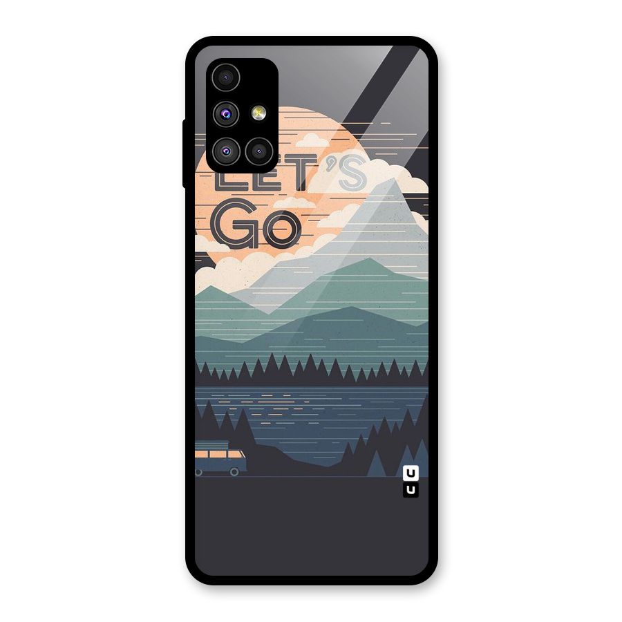 Abstract Travel Glass Back Case for Galaxy M51