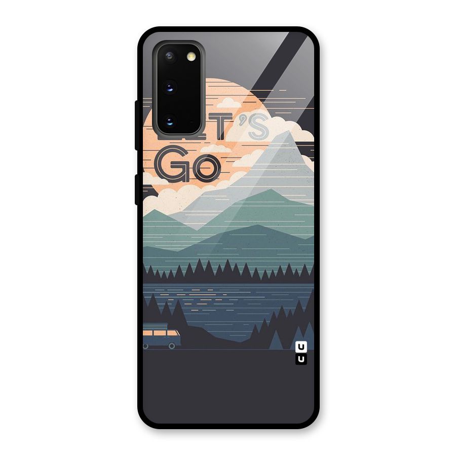Abstract Travel Glass Back Case for Galaxy S20