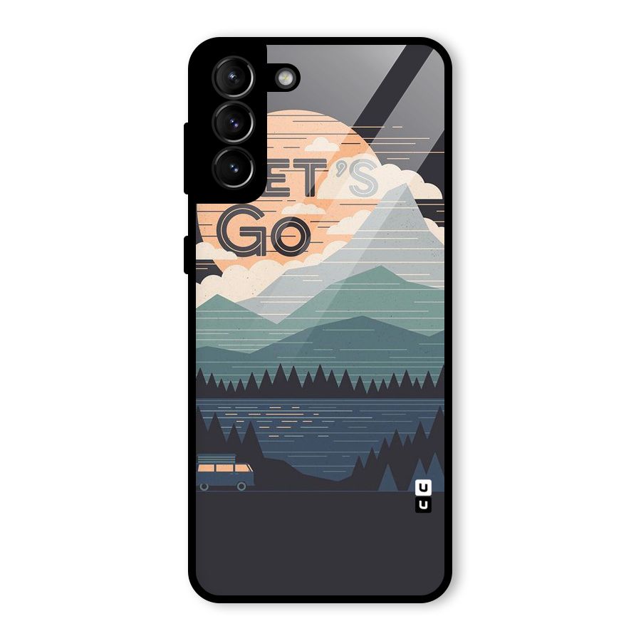 Abstract Travel Glass Back Case for Galaxy S21 Plus