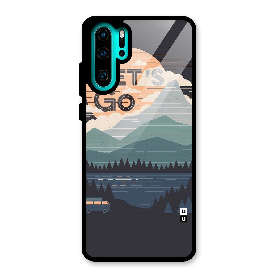 Abstract Travel Glass Back Case for Huawei P30 Pro