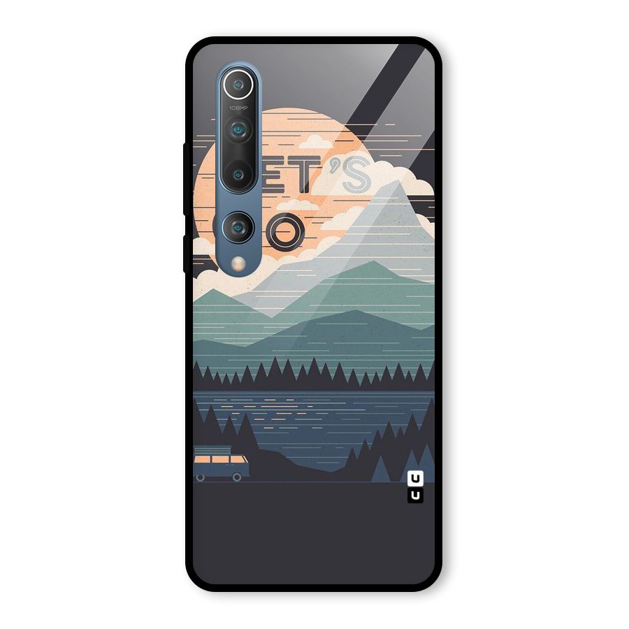 Abstract Travel Glass Back Case for Mi 10