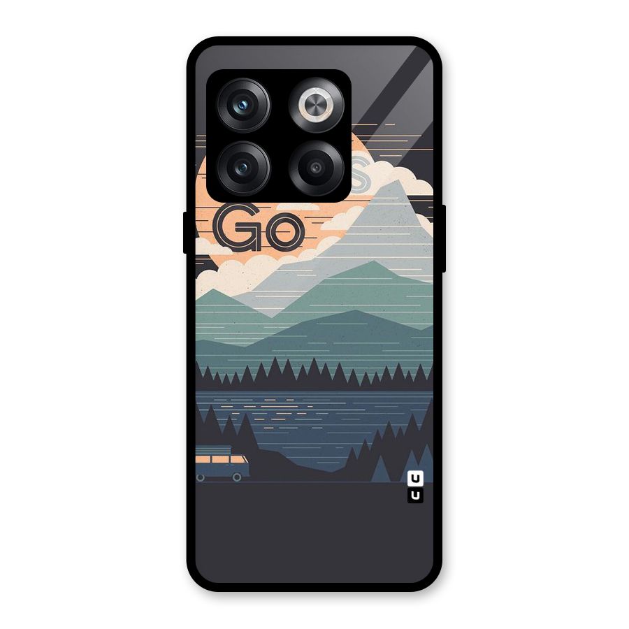 Abstract Travel Glass Back Case for OnePlus 10T